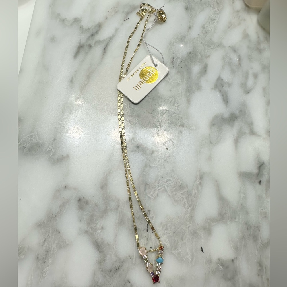 Gemelli V Inital Necklace